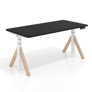scrivania regolabile in altezza bianco pure black erghos nature 1