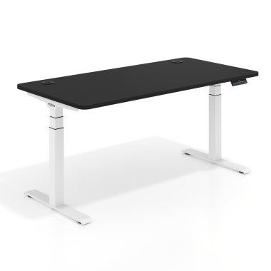 scrivania regolabile in altezza bianco pure black erghos pro 1