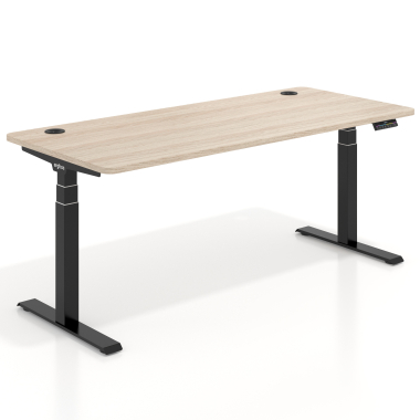 scrivania regolabile in altezza nero flax oak erghos pro 1