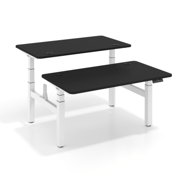 scrivania regolabile in altezza bianco pure black erghos pro 1