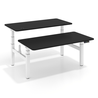 scrivania regolabile in altezza bianco pure black erghos pro 1