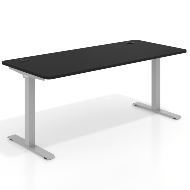 scrivania ufficio aluminio pure black struttura bianca 1