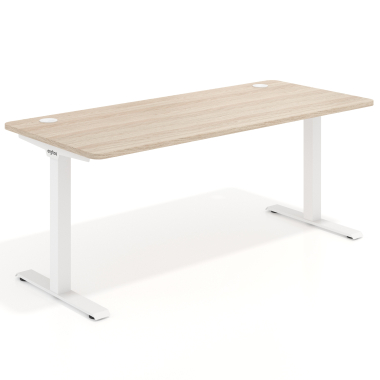 scrivania ufficio bianco flax oak struttura bianca 1