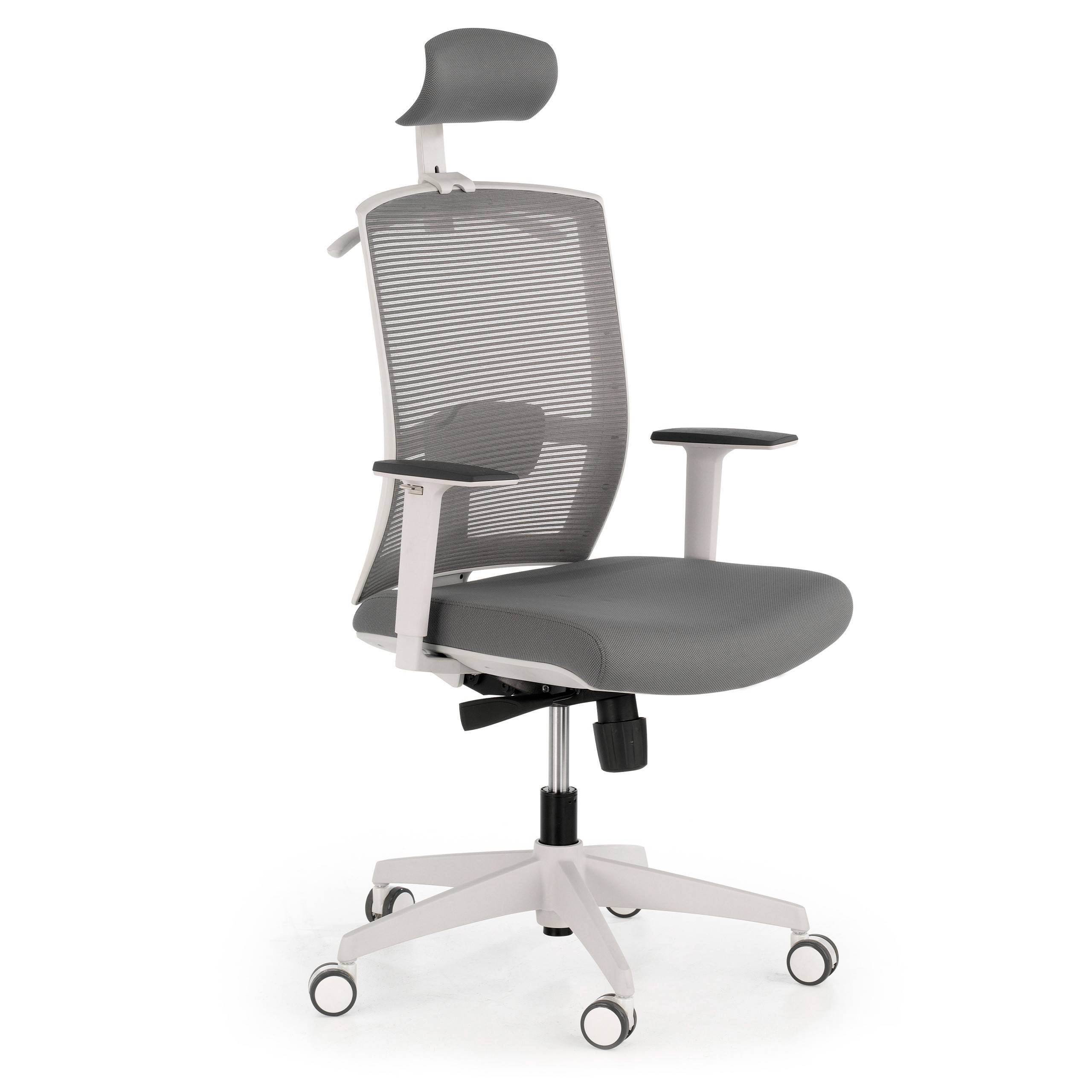Sedia Ufficio Ergonomica Akira white con poggiatesta