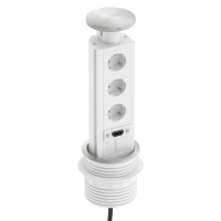 Multipresa da scrivania a scomparsa Powerhub In&Out Ø80, 3 prese e 2 porte USB