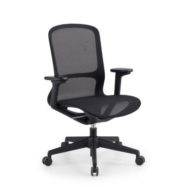 sedia ufficio di design nero muse rete transpirante braccioli regolabili 3d 1