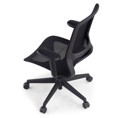 sedia ufficio di design nero muse rete transpirante braccioli regolabili 3d 8