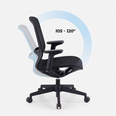 sedia ufficio di design nero muse rete transpirante braccioli regolabili 3d 9