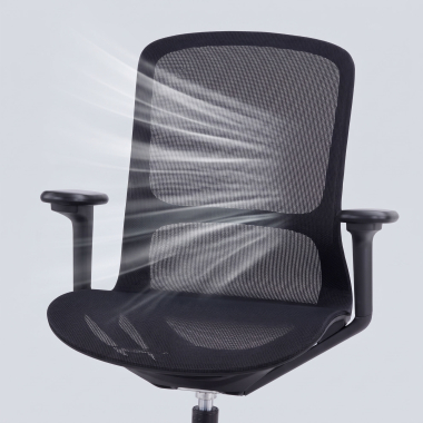 sedia ufficio di design nero muse rete transpirante braccioli regolabili 3d 10
