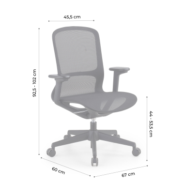 sedia ufficio di design nero muse rete transpirante braccioli regolabili 3d 11