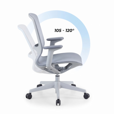 sedia ufficio di design grigio muse rete transpirante braccioli regolabili 3d 9