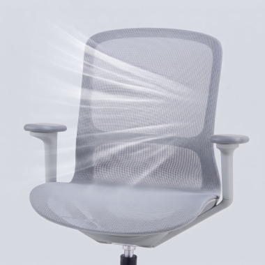 sedia ufficio di design grigio muse rete transpirante braccioli regolabili 3d 10