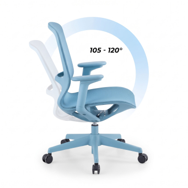 sedia ufficio di design blu muse rete transpirante braccioli regolabili 3d 9