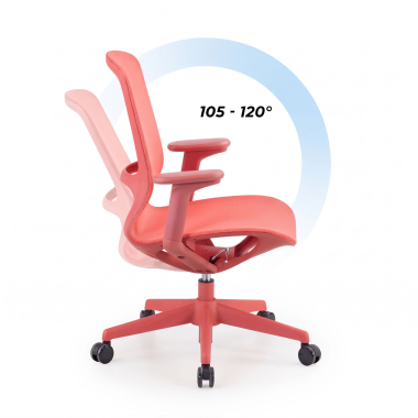 sedia ufficio di design rosso muse rete transpirante braccioli regolabili 3d 10