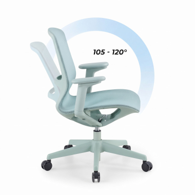 sedia ufficio di design verde muse rete transpirante braccioli regolabili 3d 9