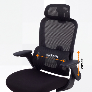 sedia ergonomica nero dexter rete transpirante braccioli ribaltabili supporto lombare poggiatesta 9