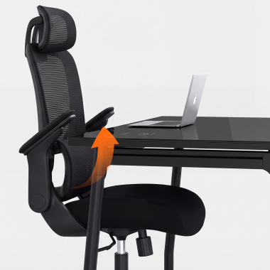 sedia ergonomica nero dexter rete transpirante braccioli ribaltabili supporto lombare poggiatesta 11