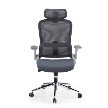 sedia ergonomica grigio dexter rete transpirante braccioli ribaltabili supporto lombare poggiatesta 3