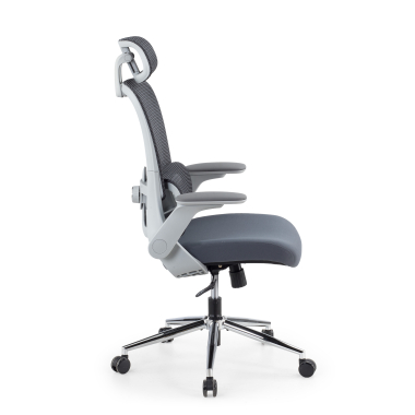 sedia ergonomica grigio dexter rete transpirante braccioli ribaltabili supporto lombare poggiatesta 4