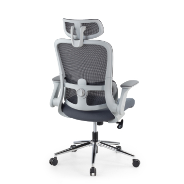 sedia ergonomica grigio dexter rete transpirante braccioli ribaltabili supporto lombare poggiatesta 11