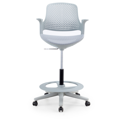 sgabello ergonomico grigio dorian rete transpirante braccioli fissi 6