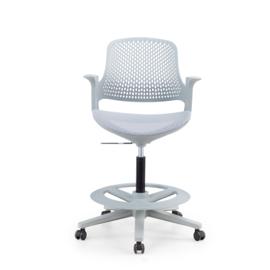 sgabello ergonomico grigio dorian rete transpirante braccioli fissi 5