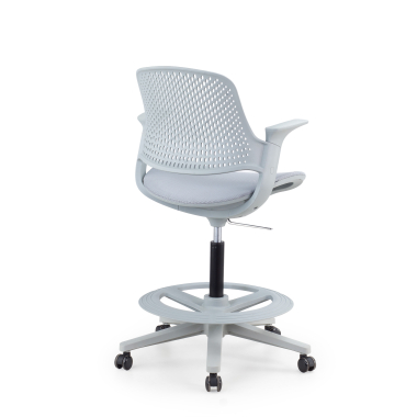 sgabello ergonomico grigio dorian rete transpirante braccioli fissi 11