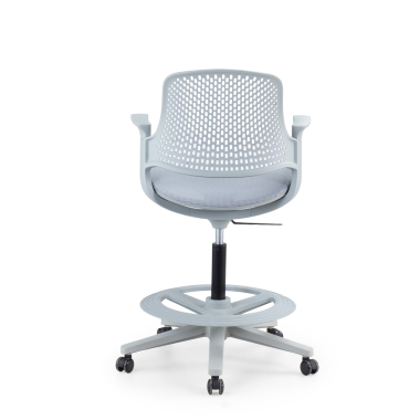 sgabello ergonomico grigio dorian rete transpirante braccioli fissi 9