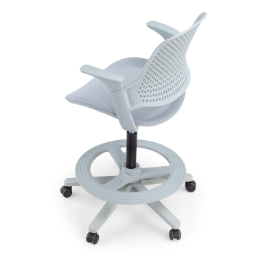 sgabello ergonomico grigio dorian rete transpirante braccioli fissi 8