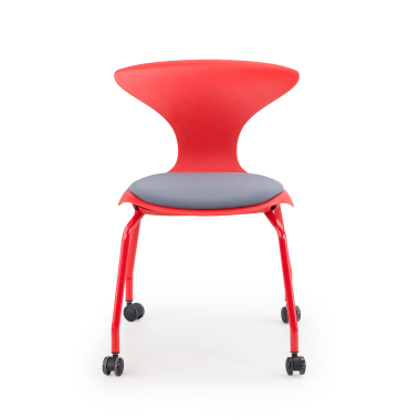 sedia con ribaltina rosso sedia con ruote di plastica senza braccioli 3