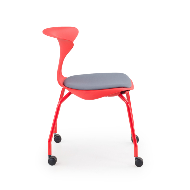 sedia con ribaltina rosso sedia con ruote di plastica senza braccioli 4