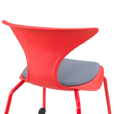 sedia con ribaltina rosso sedia con ruote di plastica senza braccioli 5