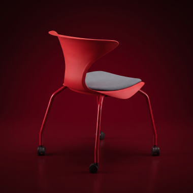 sedia con ribaltina rosso sedia con ruote di plastica senza braccioli 10