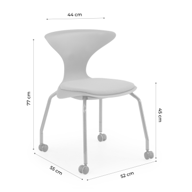 sedia con ribaltina rosso sedia con ruote di plastica senza braccioli 11