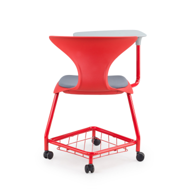 sedia con ribaltina rosso con pala di scrittura ruote di plastica senza braccioli 8
