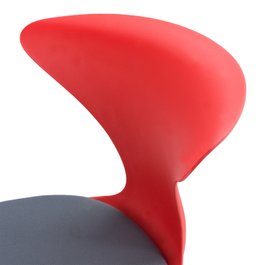 sedia con ribaltina rosso con pala di scrittura ruote di plastica senza braccioli 5