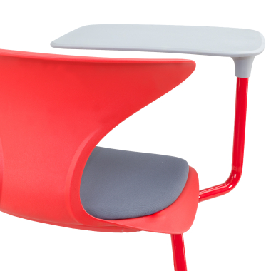 sedia con ribaltina rosso con pala di scrittura ruote di plastica senza braccioli 6