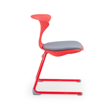 sedia con ribaltina rosso struttura base a slitta di plastica senza braccioli 4