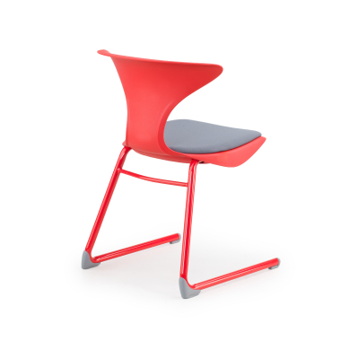 sedia con ribaltina rosso struttura base a slitta di plastica senza braccioli 7
