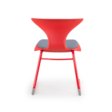 sedia con ribaltina rosso struttura base a slitta di plastica senza braccioli 8