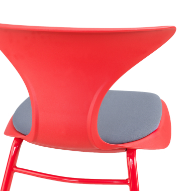 sedia con ribaltina rosso struttura base a slitta di plastica senza braccioli 5