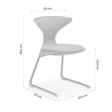 sedia con ribaltina rosso struttura base a slitta di plastica senza braccioli 11