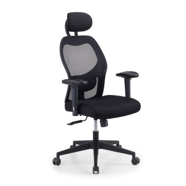 sedia smart working nero con poggiatesta rete transpirante braccioli regolabili 2d supporto lombare poggiatesta 1