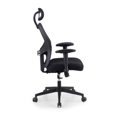 sedia smart working nero con poggiatesta rete transpirante braccioli regolabili 2d supporto lombare poggiatesta 4