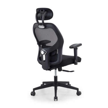 sedia smart working nero con poggiatesta rete transpirante braccioli regolabili 2d supporto lombare poggiatesta 8