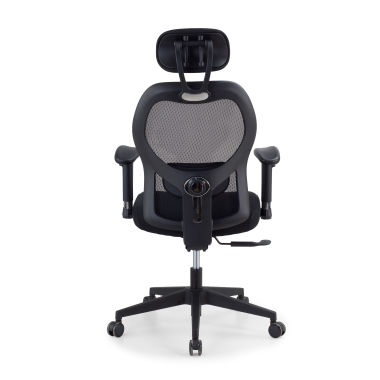 sedia smart working nero con poggiatesta rete transpirante braccioli regolabili 2d supporto lombare poggiatesta 9