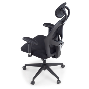 sedia smart working nero con poggiatesta rete transpirante braccioli regolabili 2d supporto lombare poggiatesta 11