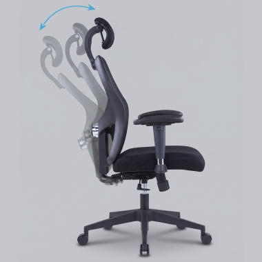 sedia smart working nero con poggiatesta rete transpirante braccioli regolabili 2d supporto lombare poggiatesta 10