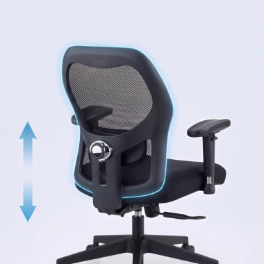 sedia smart working nero senza poggiatesta rete transpirante braccioli regolabili 2d supporto lombare 7