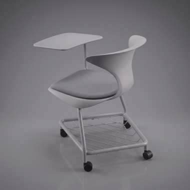 sedia con ribaltina grigio con pala di scrittura ruote di plastica senza braccioli 10